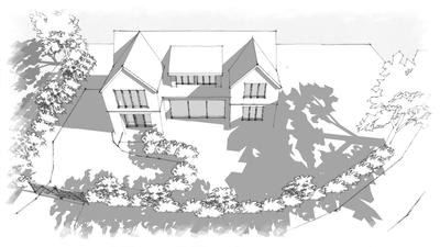 Architect's drawings for a feasibility study for a new dwelling